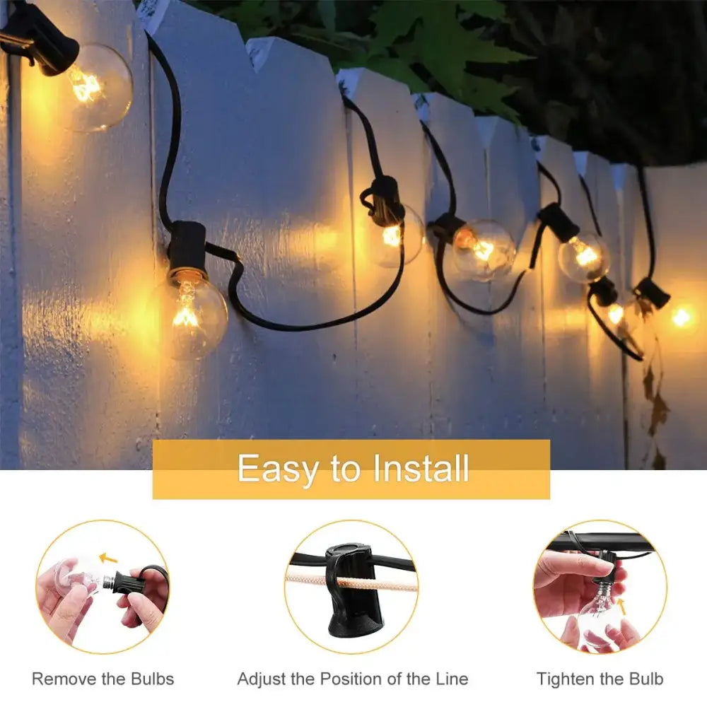Warm white globe string lights outdoor garden fairy lighting