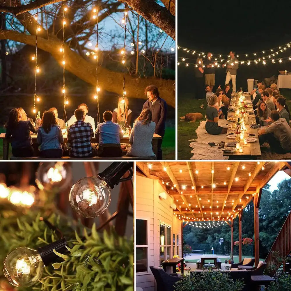 Warm white globe string lights outdoor garden fairy lighting