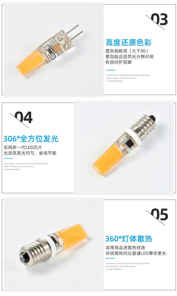 Warm yellow led glass bulb for bedroom constant power lighting