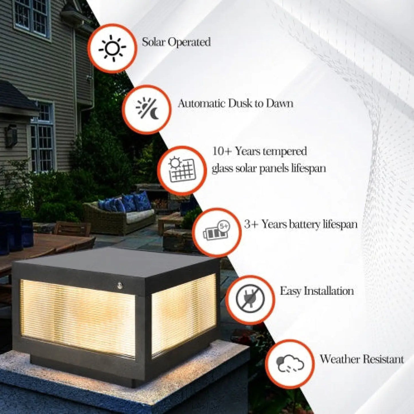 Waterproof Dimmable Solar LED Lights for Outside