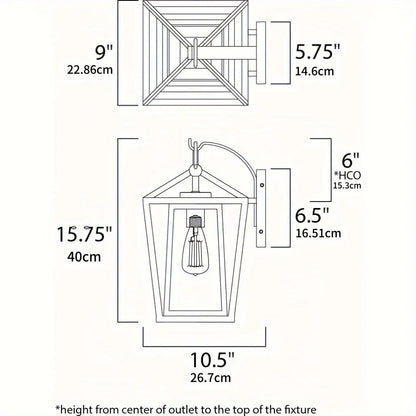DecorBites™ "Waterproof Outdoor Wall Light with Glass Shades"