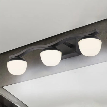 DecorBites™ Wave Design Black Acrylic 3-Head Vanity Lamp for Contemporary Bedroom Wall Lighting