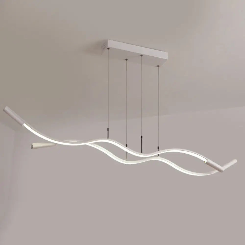 DecorBites™ Wave Shaped Aluminum Pendant Lamp - Minimalistic Dining Room Island Lighting