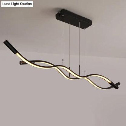 DecorBites™ Wave Shaped Aluminum Pendant Lamp - Minimalistic Dining Room Island Lighting