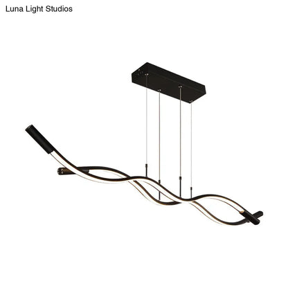 DecorBites™ Wave Shaped Aluminum Pendant Lamp - Minimalistic Dining Room Island Lighting