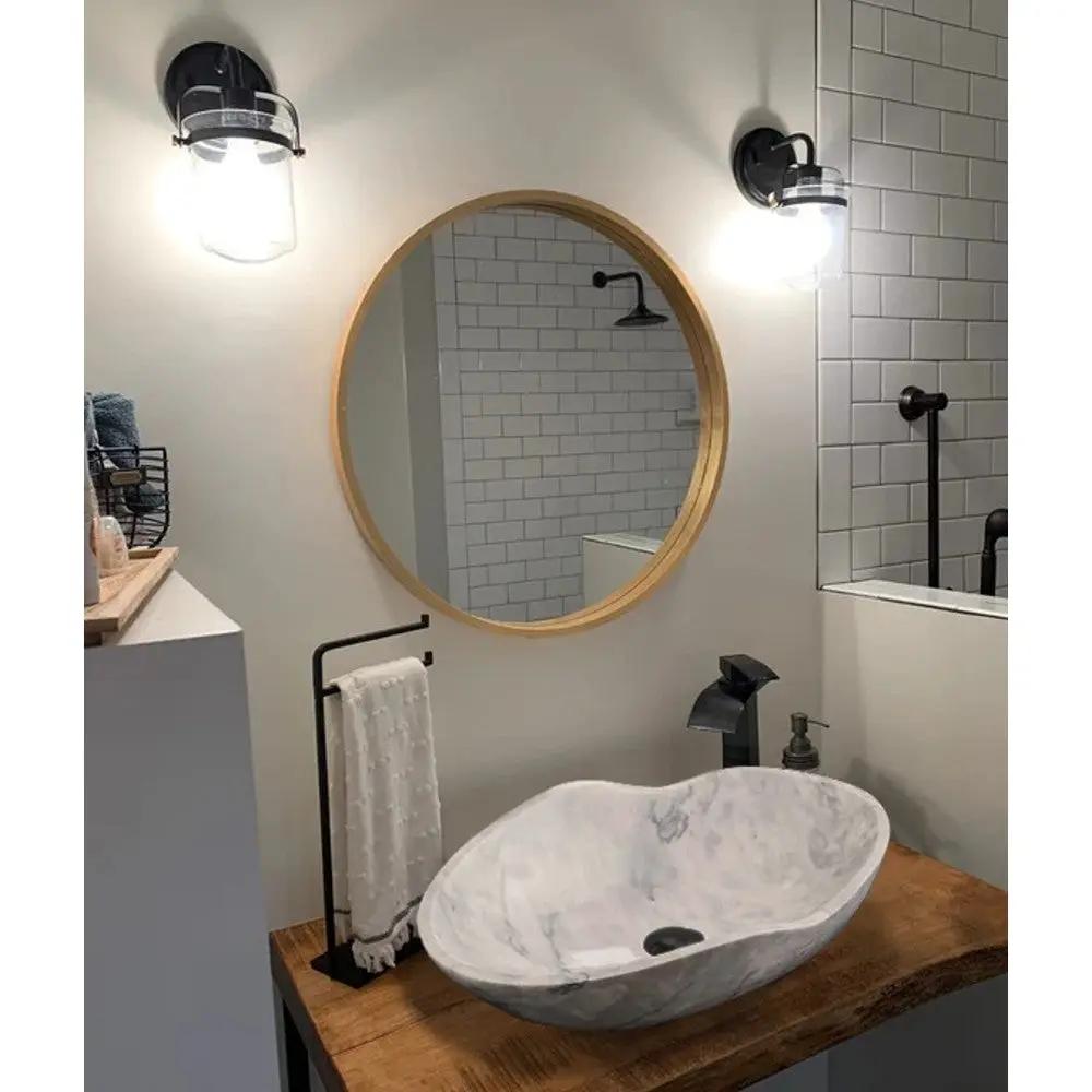 Carrara White Marble Wave Shaped Vessel Bathroom Sink