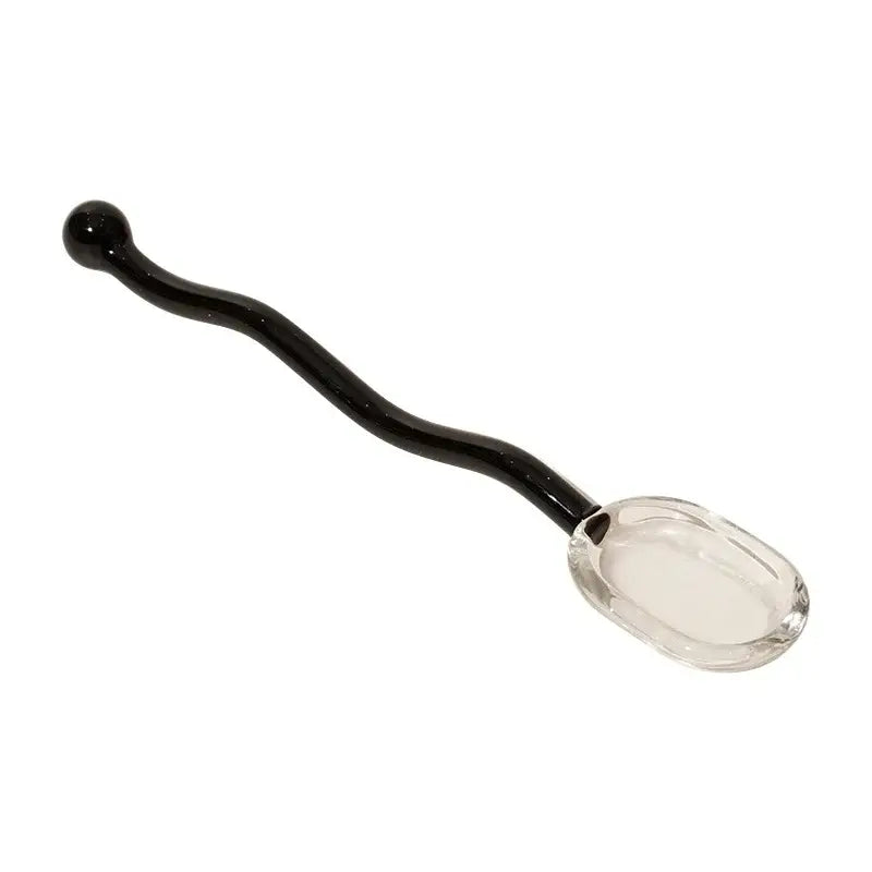 Wavy colorful glass spoon coffee stirring rod kitchen set