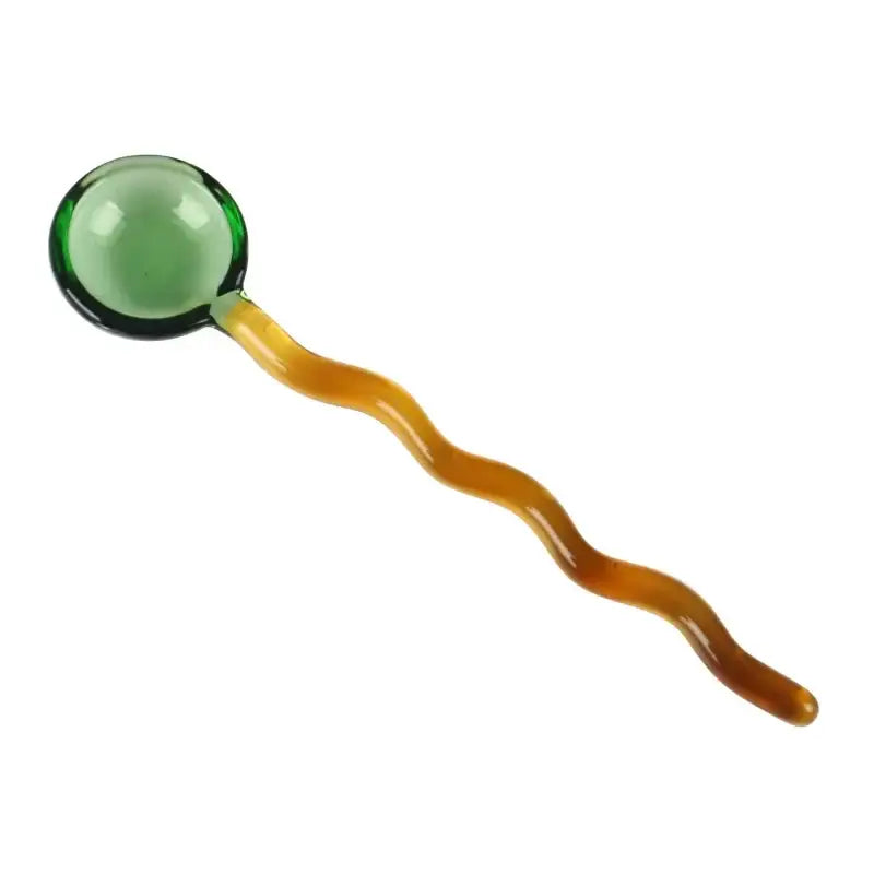 Wavy colorful glass spoon coffee stirring rod kitchen set