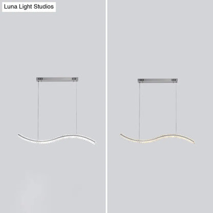 DecorBites™ Wavy K9 Crystal LED Pendant Lighting for Dining Room - Simplicity Island Ceiling Light