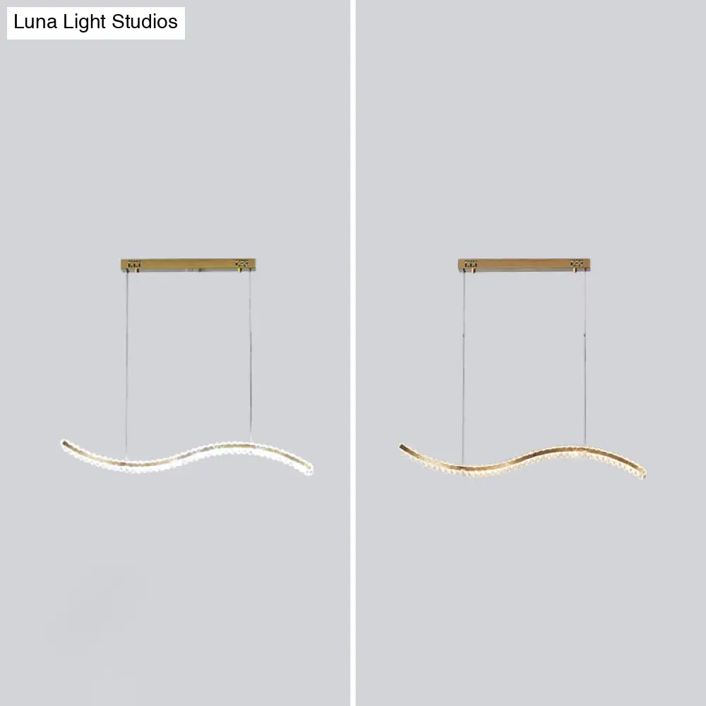 DecorBites™ Wavy K9 Crystal LED Pendant Lighting for Dining Room - Simplicity Island Ceiling Light