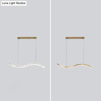 DecorBites™ Wavy K9 Crystal LED Pendant Lighting for Dining Room - Simplicity Island Ceiling Light