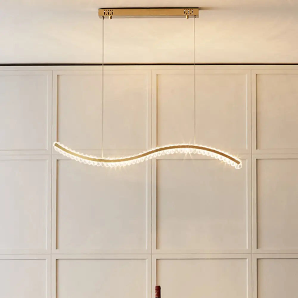 DecorBites™ Wavy K9 Crystal LED Pendant Lighting for Dining Room - Simplicity Island Ceiling Light