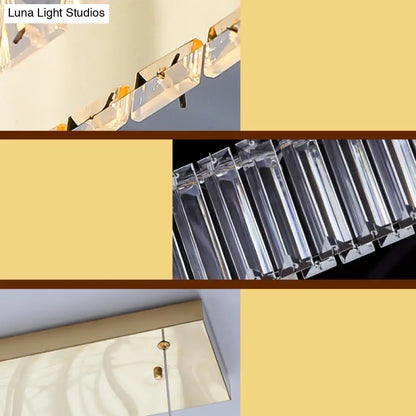 DecorBites™ Wavy Prismatic Crystal LED Pendant Lamp for Restaurants in Brass Finish
