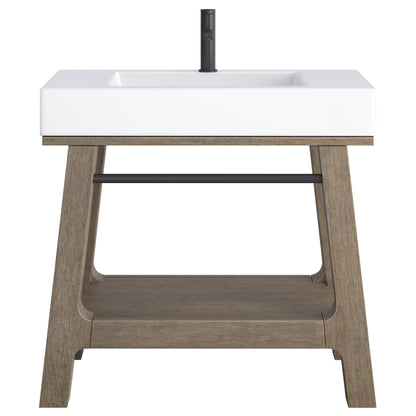 James Martin Auburn 36" Single Console Vanity, Weathered Timber
