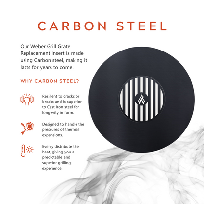 Arteflame Two-Piece Flat-Top Insert — Fits Weber® Kettle Charcoal Grills (Griddle Ring + Center Grill Grate)