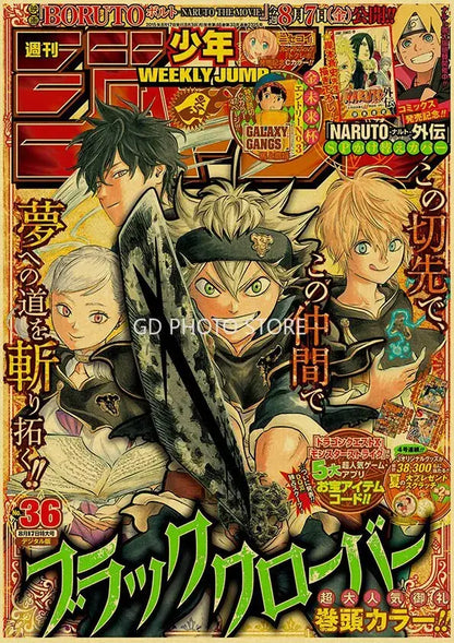Weekly shonen jump anime poster collection for bedroom wall decor