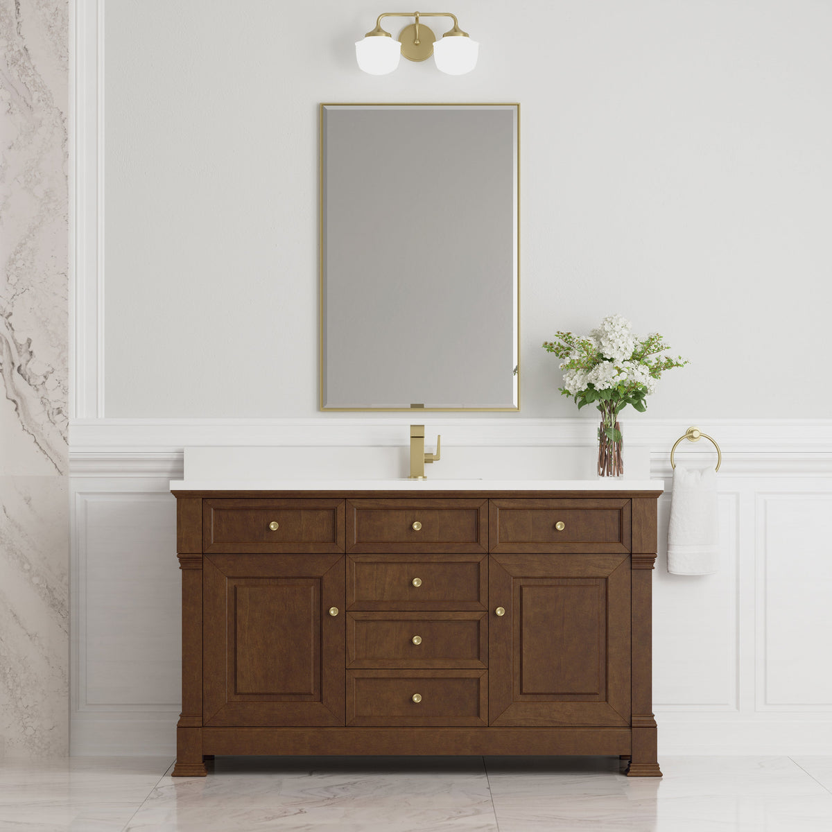 James Martin Brookfield 60" Single Bathroom Vanity, Honey Oak