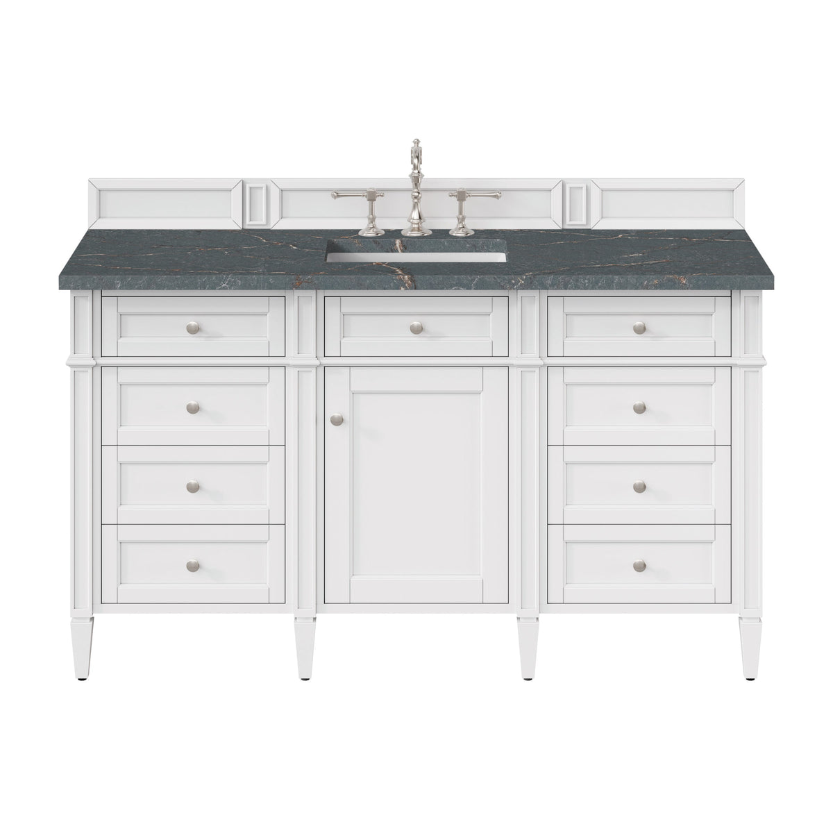 James Martin Brittany 60" Single Bathroom Vanity, Bright White