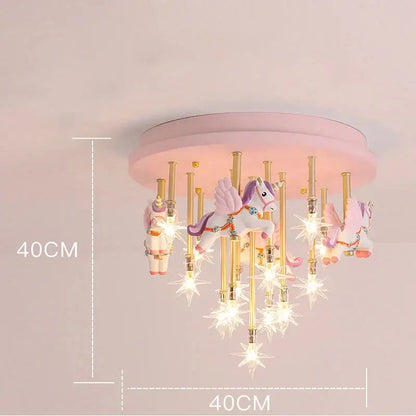 Whimsical blue & white anime animal ceiling light kids bedroom