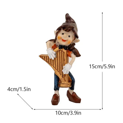 Whimsical clown resin art statue living room accordion figurine