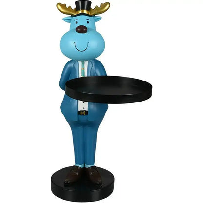Whimsical dapper deer landing tray ornament for living room decor