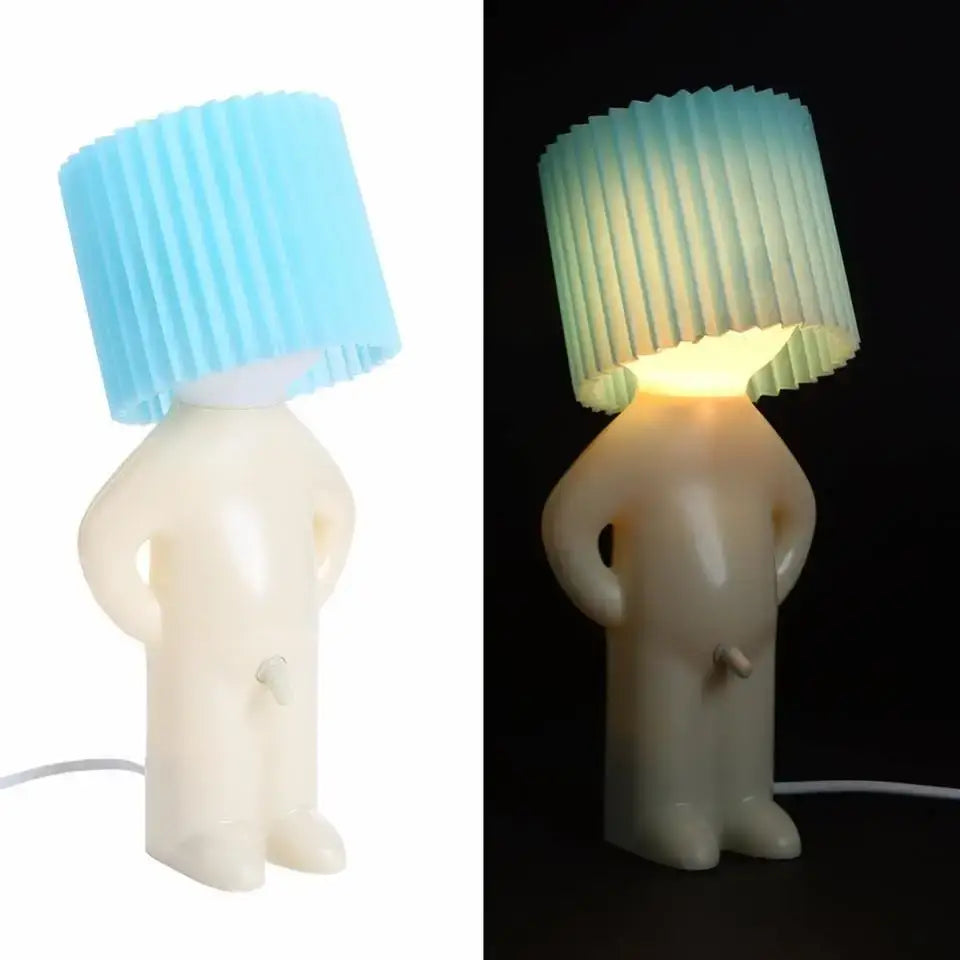 Whimsical orange creative night light – bedroom standing figure lamp