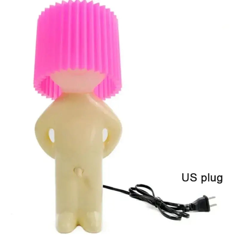 Whimsical orange creative night light – bedroom standing figure lamp