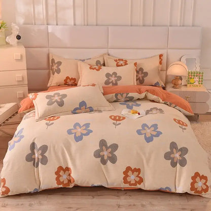 Whimsical pastel mint cotton thickened bedding set bedroom decor