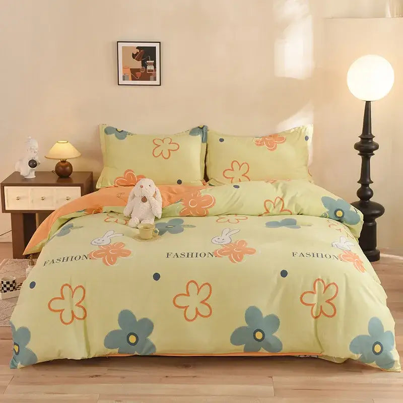 Whimsical pastel mint cotton thickened bedding set bedroom decor