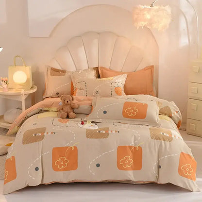 Whimsical pastel mint cotton thickened bedding set bedroom decor