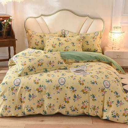 Whimsical pastel mint cotton thickened bedding set bedroom decor