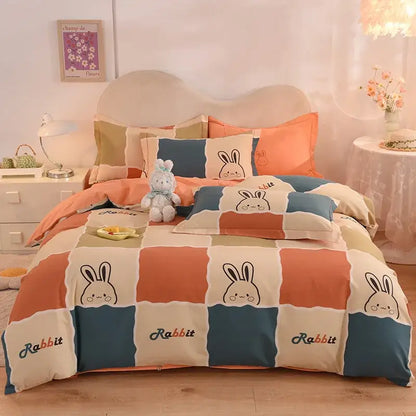 Whimsical pastel mint cotton thickened bedding set bedroom decor