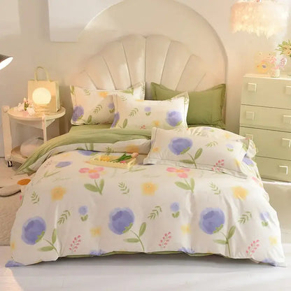 Whimsical pastel mint cotton thickened bedding set bedroom decor