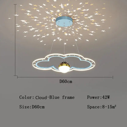 Whimsical pink & gold cloud flower led chandelier bedroom light