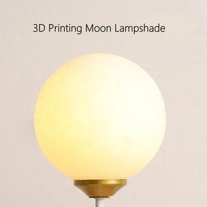 Whimsical polar bear moon table lamp bedroom gold accent light