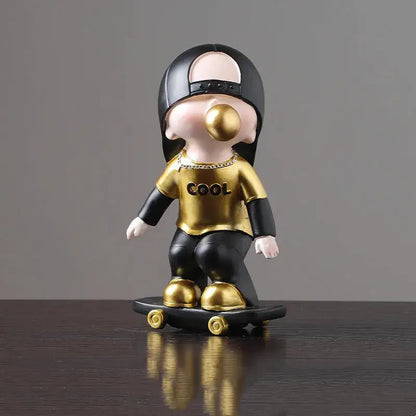 Whimsical resin boys sports statues set bedroom decor