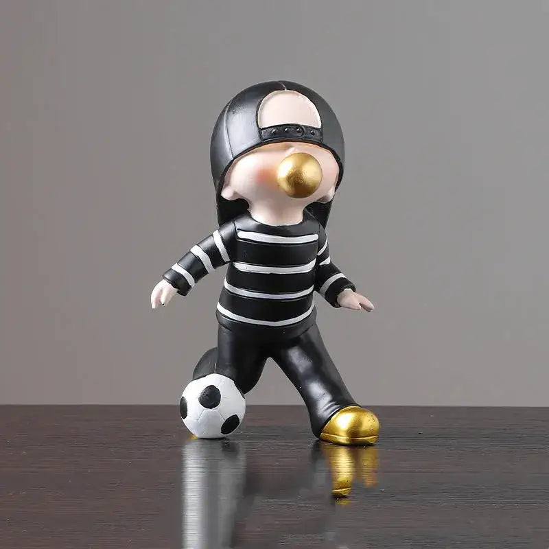Whimsical resin boys sports statues set bedroom decor
