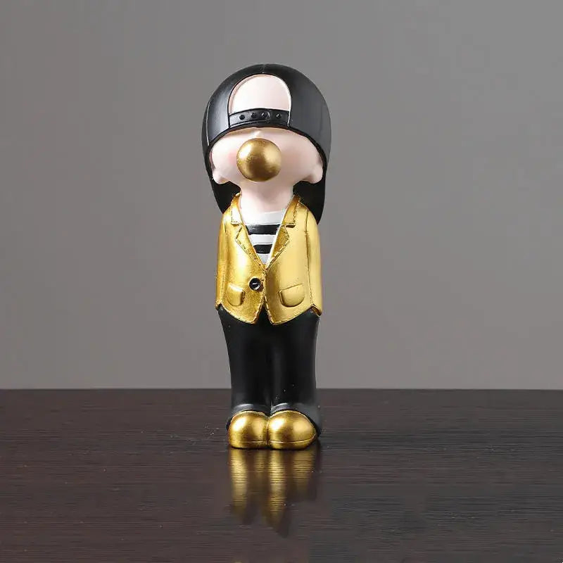 Whimsical resin boys sports statues set bedroom decor