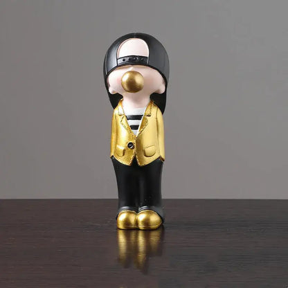 Whimsical resin boys sports statues set bedroom decor