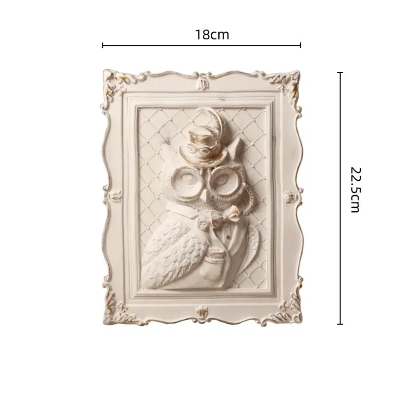 Whimsical white and gold cat portrait wall decoration frame bedroom