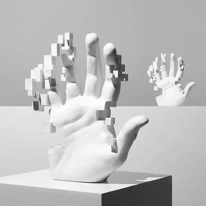 White abstract mosaic sculpture resin figurine living room decor