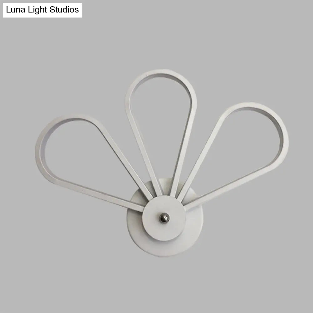 DecorBites™ White Acrylic LED Modernist Wall Sconce Lamp with Clover Shape for Bedroom Wall Mount Lighting