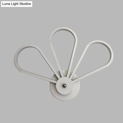 DecorBites™ White Acrylic LED Modernist Wall Sconce Lamp with Clover Shape for Bedroom Wall Mount Lighting
