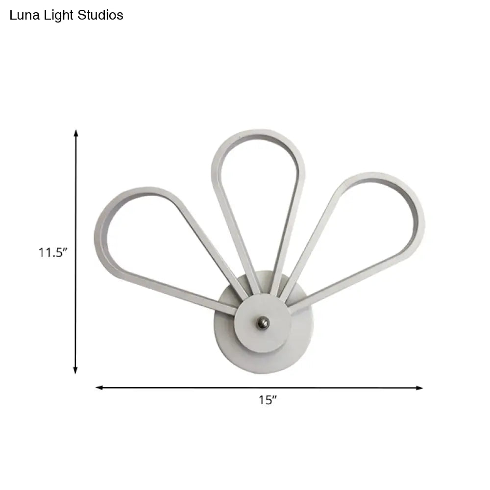 DecorBites™ White Acrylic LED Modernist Wall Sconce Lamp with Clover Shape for Bedroom Wall Mount Lighting