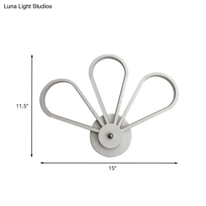 DecorBites™ White Acrylic LED Modernist Wall Sconce Lamp with Clover Shape for Bedroom Wall Mount Lighting