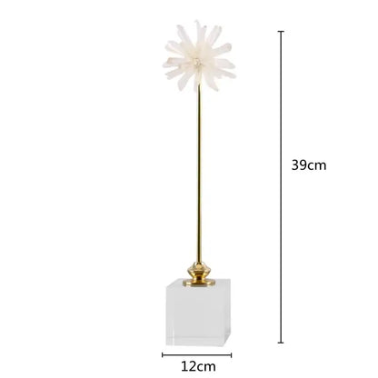 White agate flower home decor figurine living room marble base