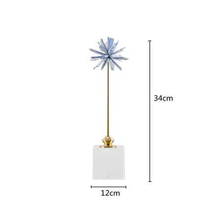 White agate flower home decor figurine living room marble base