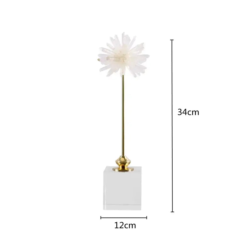 White agate flower home decor figurine living room marble base