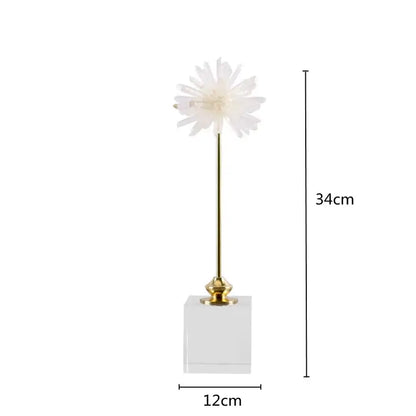 White agate flower home decor figurine living room marble base