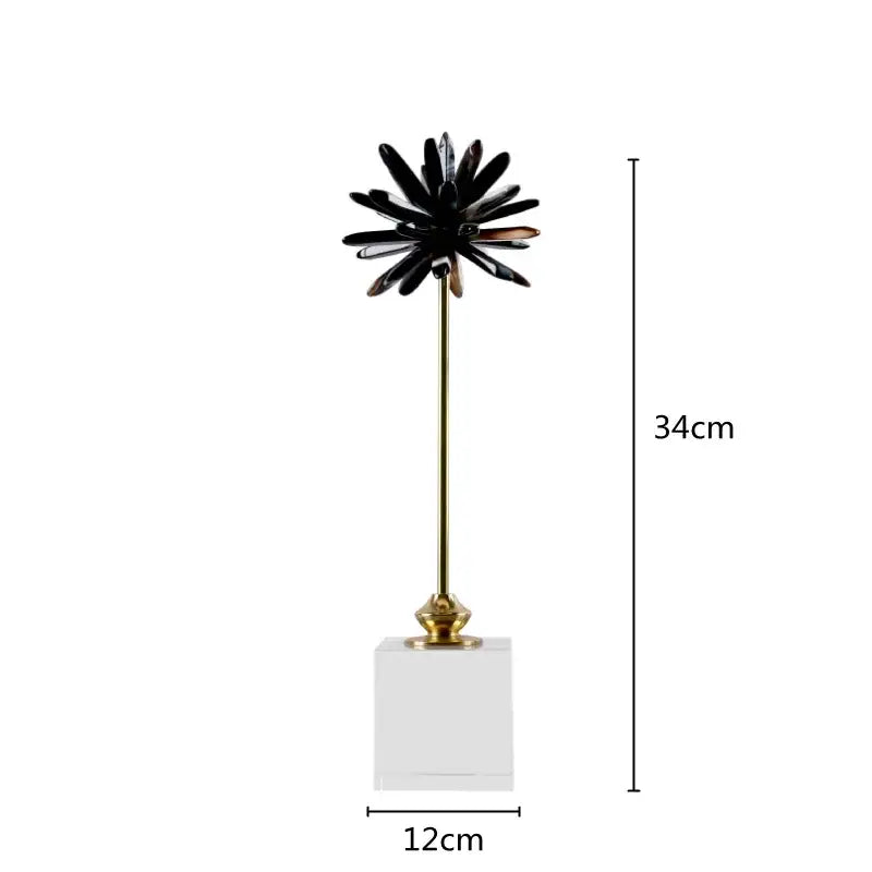 White agate flower home decor figurine living room marble base